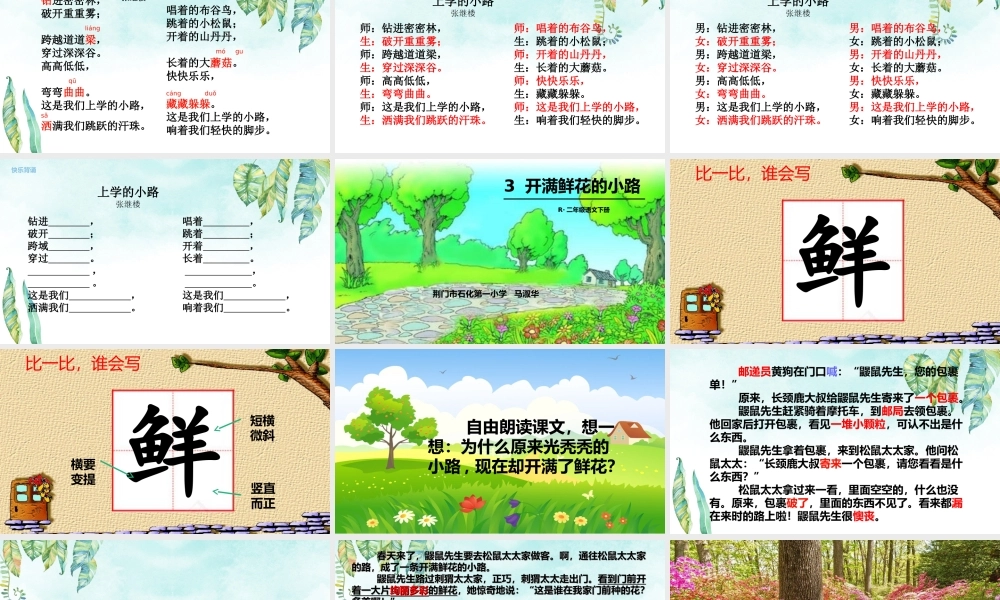 《3 开满鲜花的小路 》 第9套（省一等奖）优质课.ppt
