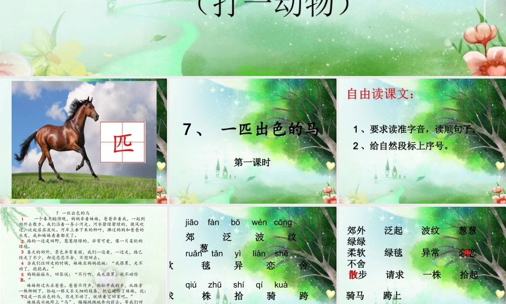 《7 一匹出色的马 》 第8套（国家一等奖）优质课.ppt
