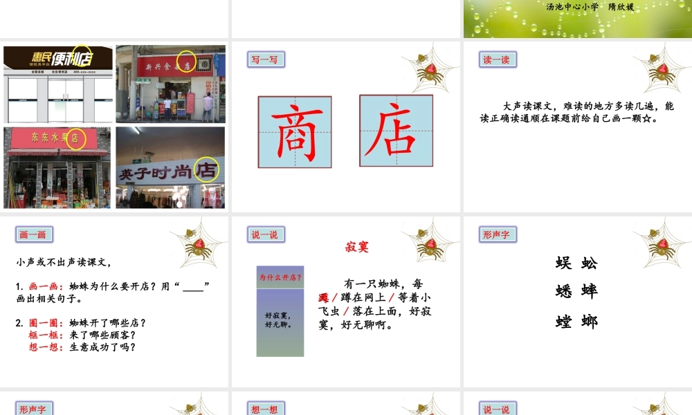 《20 蜘蛛开店 》 第6套（省一等奖）优质课.ppt