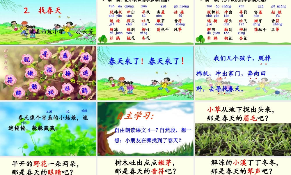 《2 找春天 》 第10套（省一等奖）优质课.ppt