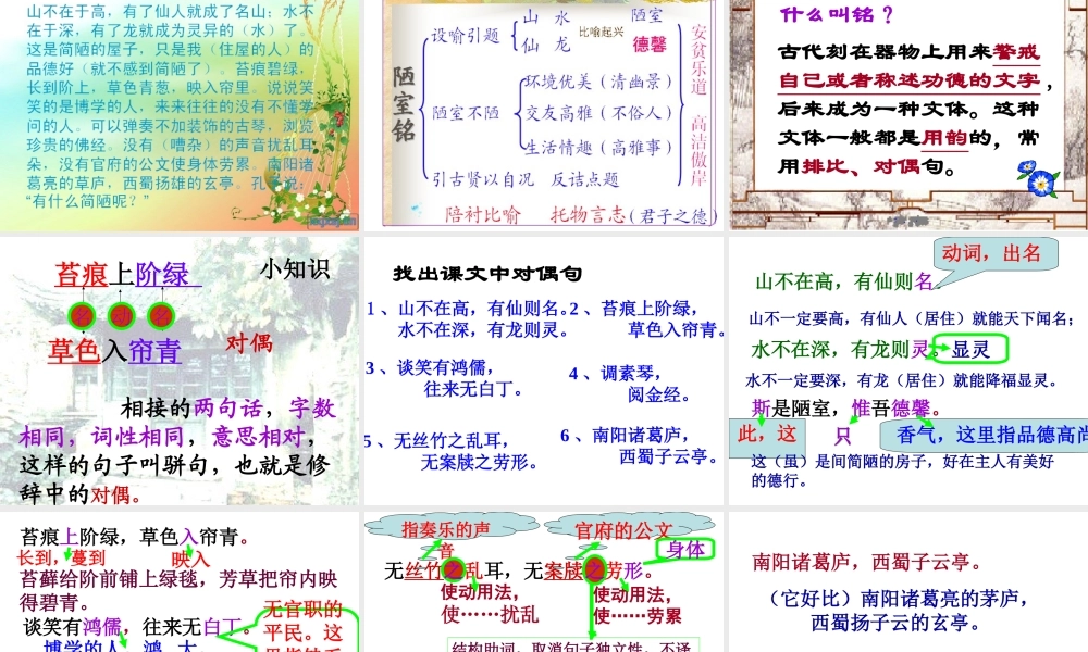 《短文两篇·陋室铭》（33张ppt）课件.ppt