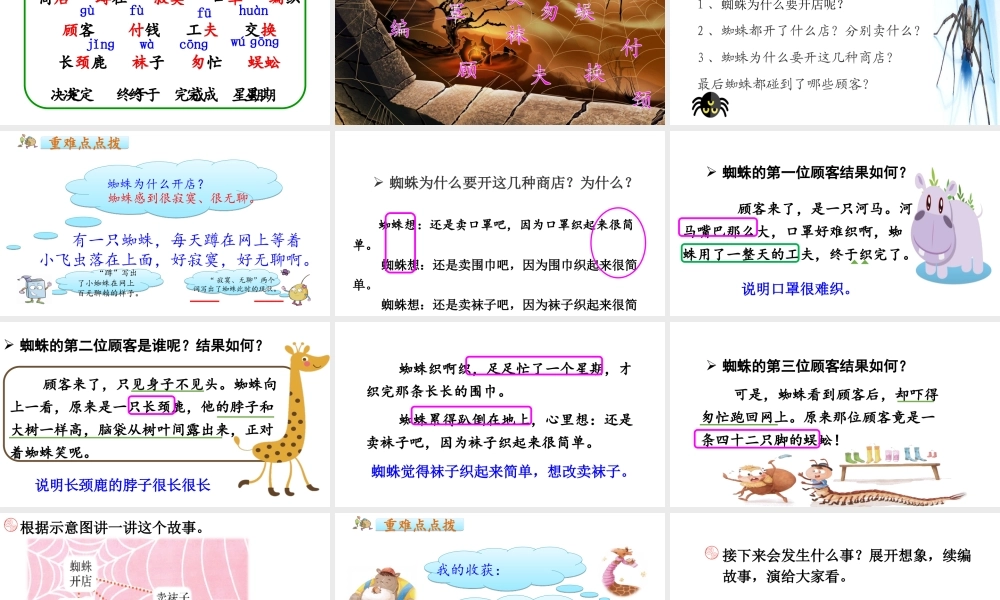 《20 蜘蛛开店 》 第2套（国家一等奖）优质课.ppt