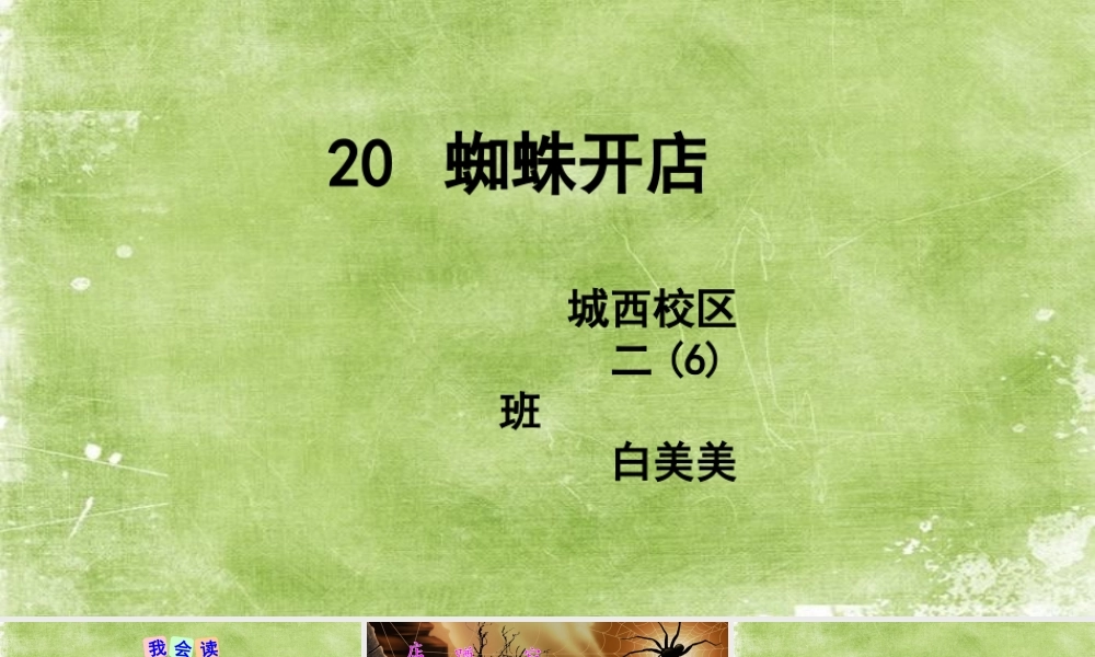 《20 蜘蛛开店2》优质课.ppt