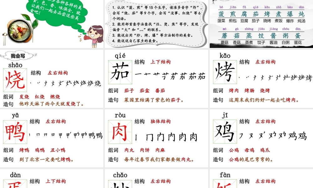 （课堂教学课件）识字4 中国美食.ppt