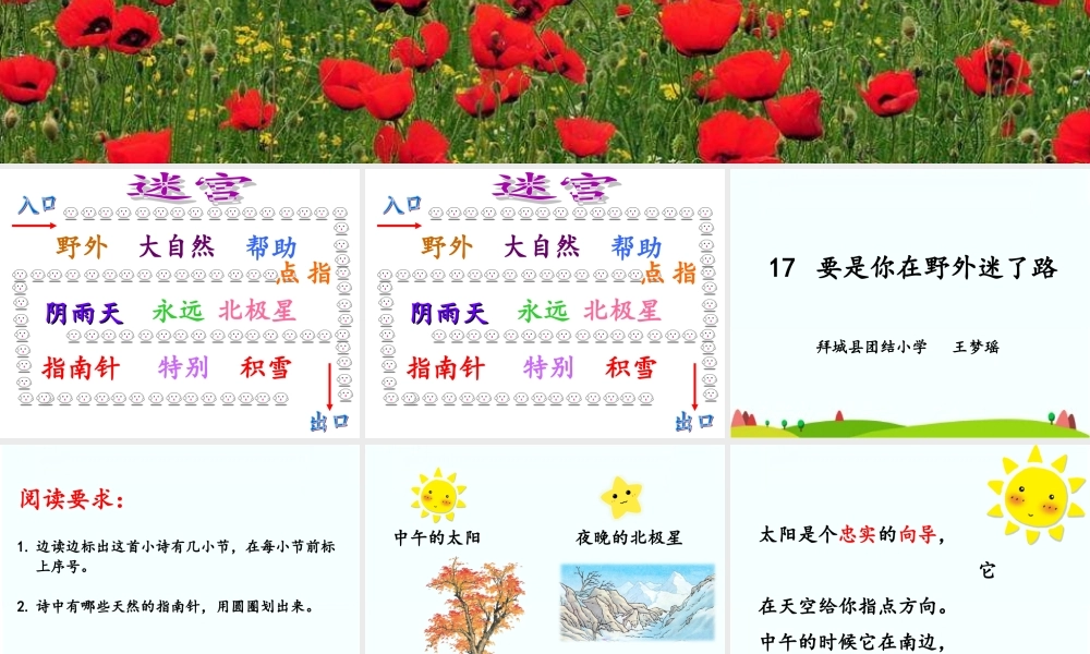 《17 要是你在野外迷了路 》 第3套（国家一等奖）优质课.ppt