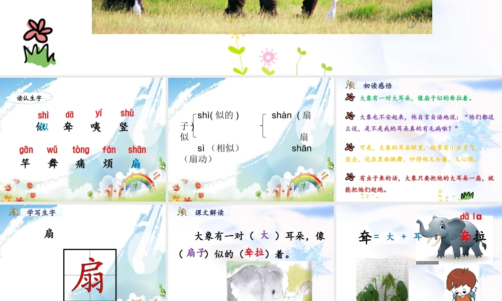 《19 大象的耳朵 》 第1套（国家一等奖）优质课.ppt