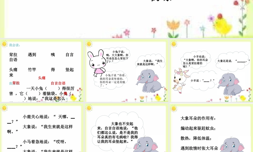 《19 大象的耳朵 》 第6套（省一等奖）优质课.ppt
