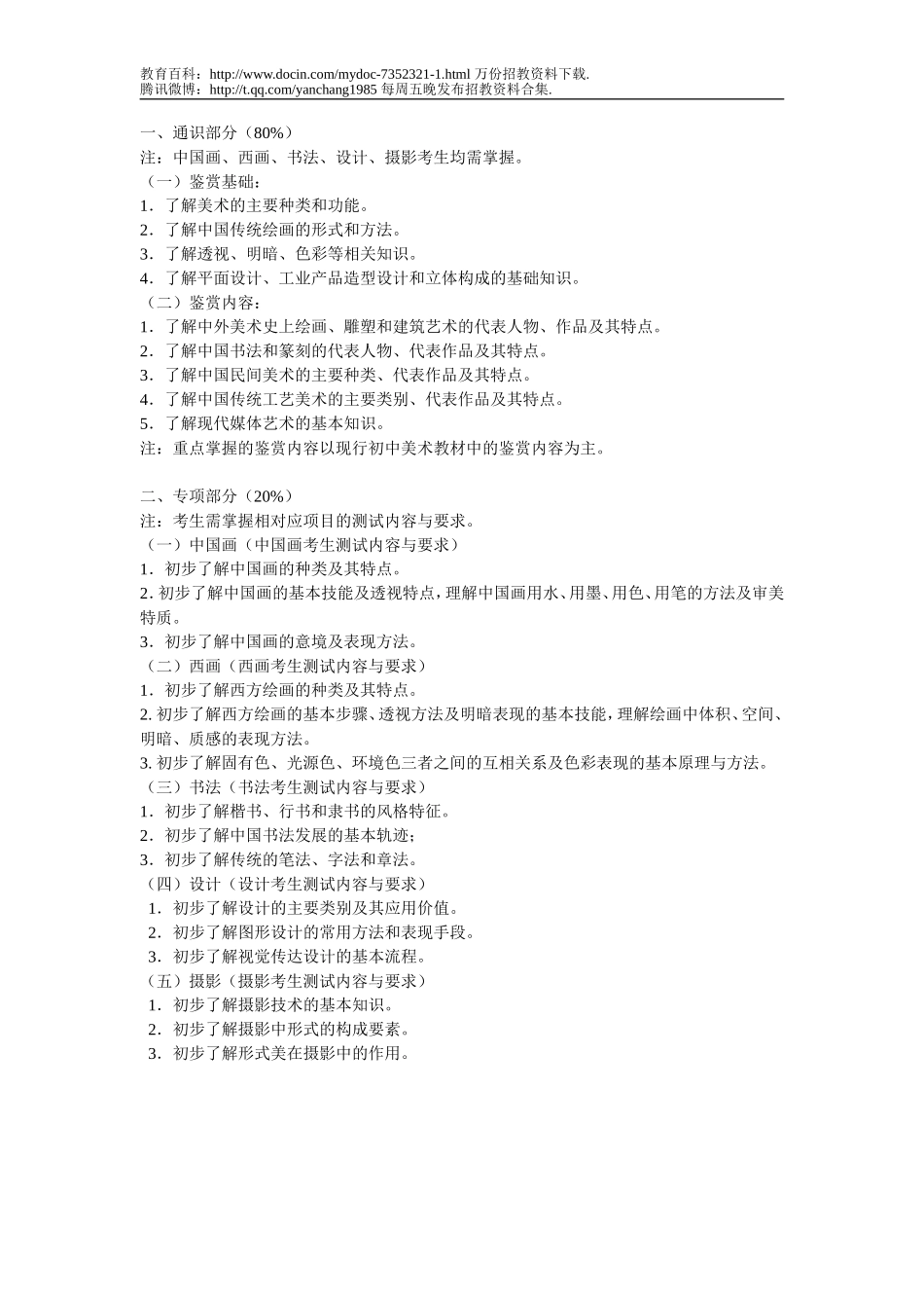 【豆丁★教育百科】中小学美术教师招聘考题及考试资料-141页(二).doc_第1页