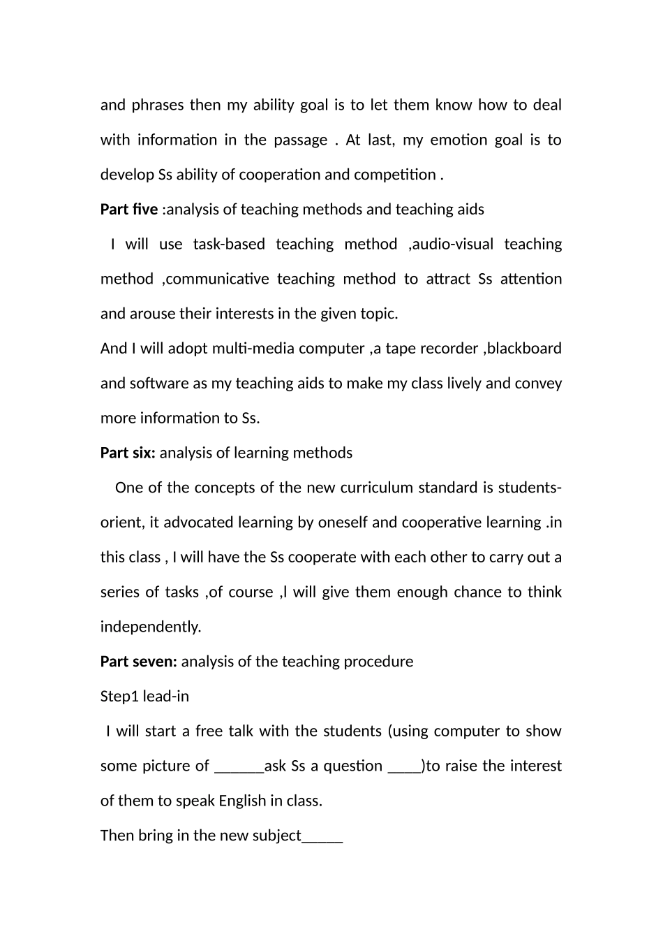 【豆丁★教育百科】教师招聘英文版最实用的说课稿.docx_第2页