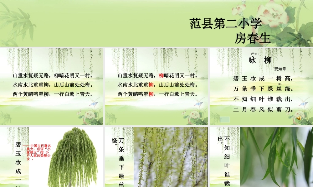 《1 咏柳1》优质课.ppt