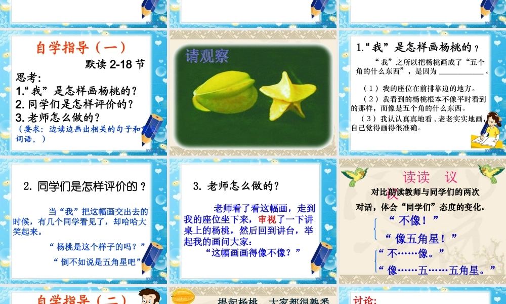 《13 画杨桃 》 第6套（省一等奖）优质课.ppt