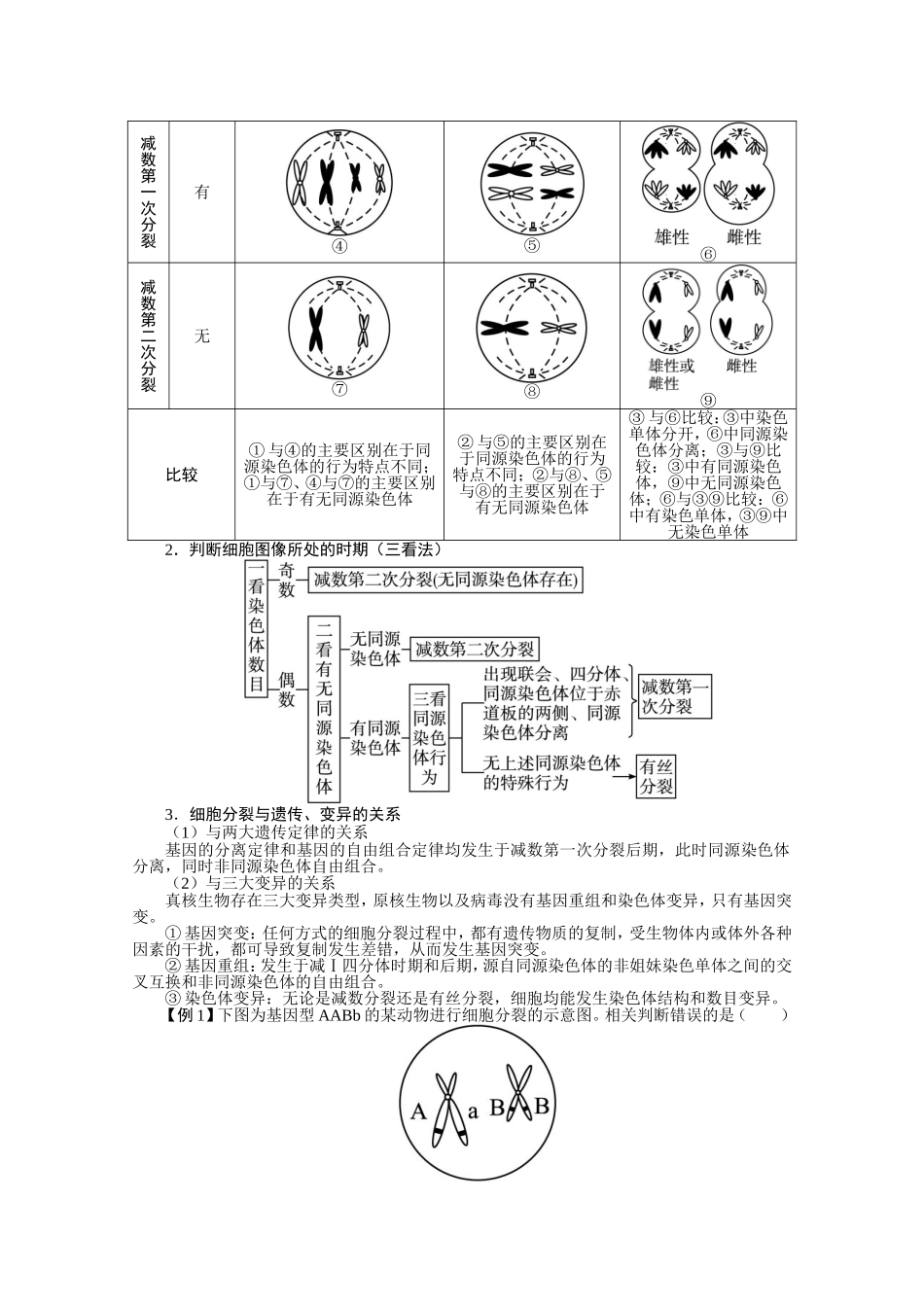 2013年高考第二轮复习生物专题3细胞的生命历程.doc_第3页