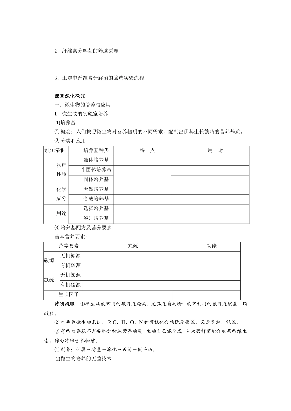 2013届高考生物一轮复习学案：第11单元 微生物的培养与应用.doc_第2页