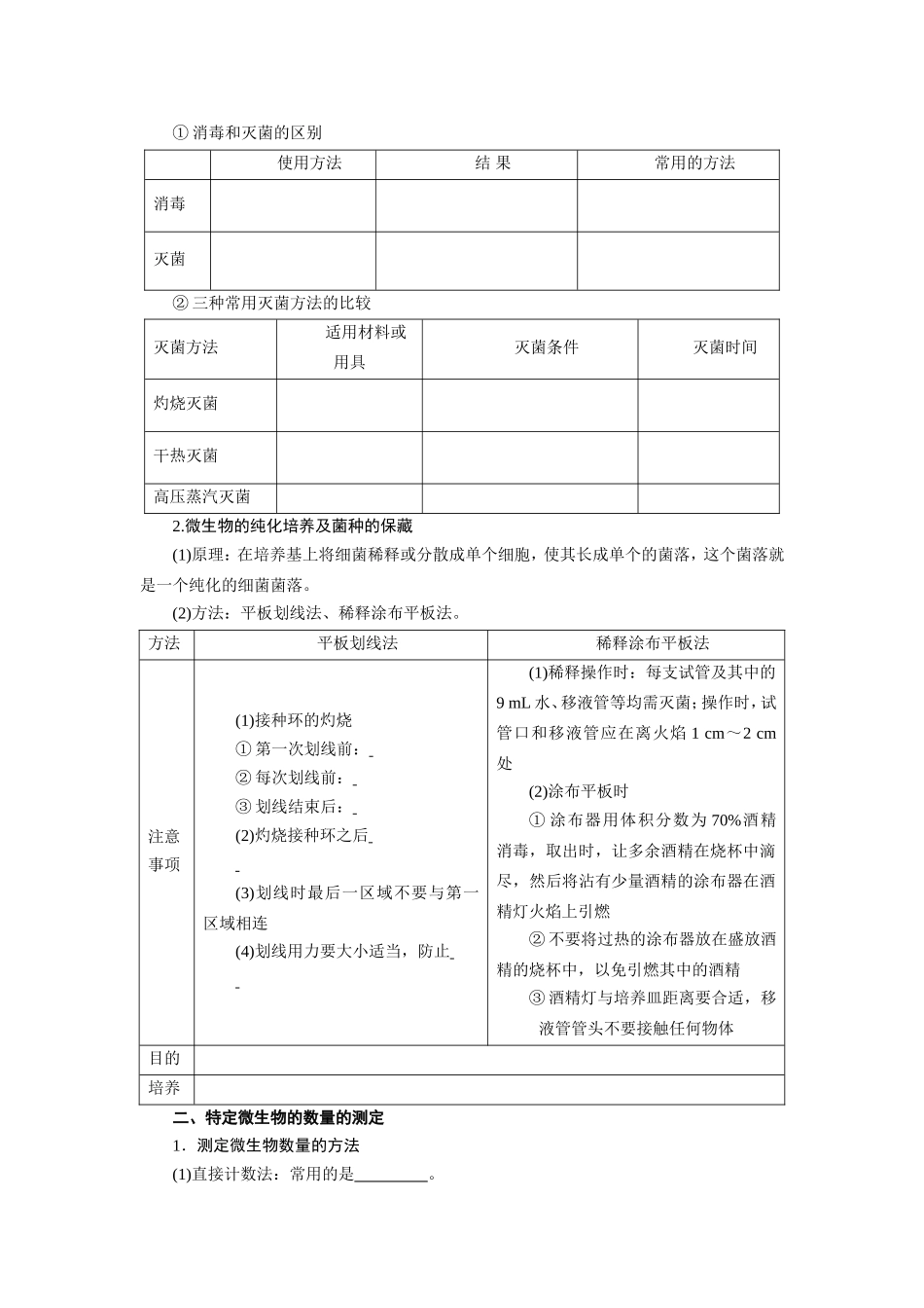 2013届高考生物一轮复习学案：第11单元 微生物的培养与应用.doc_第3页