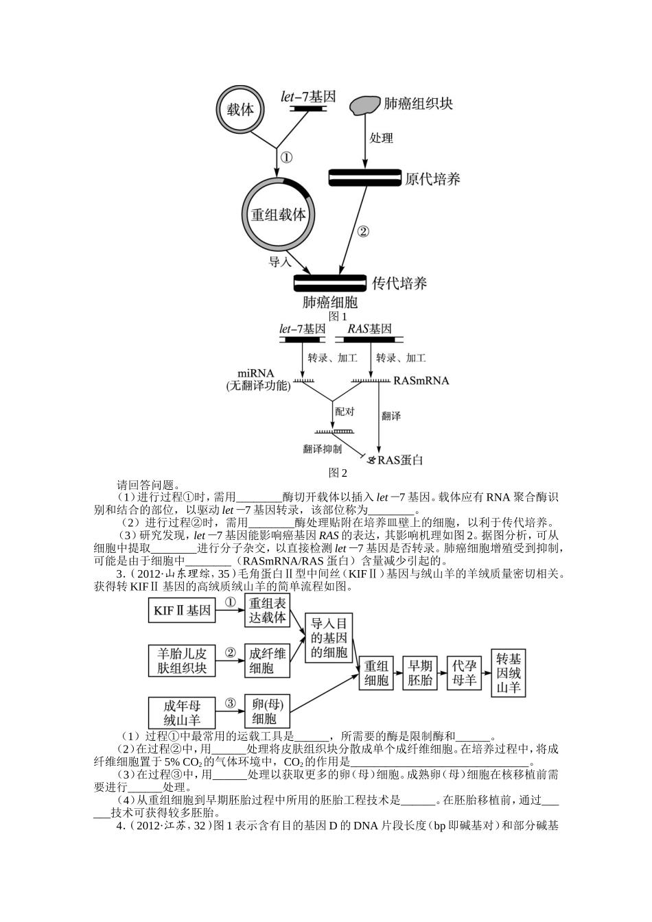 2013年高考第二轮复习生物专题10 现代生物科技专题.doc_第2页
