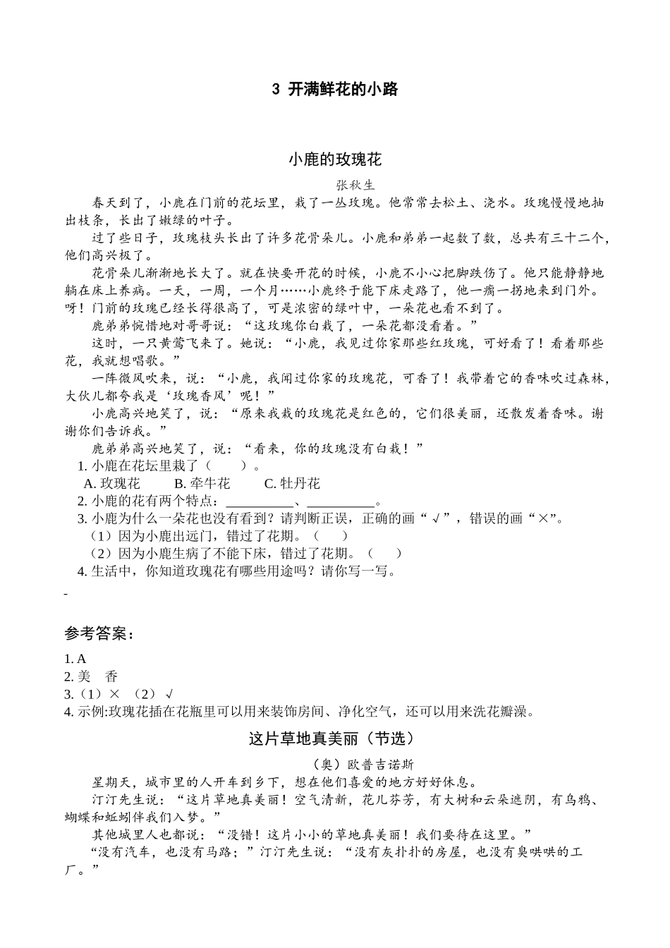 3 开满鲜花的小路.docx_第1页