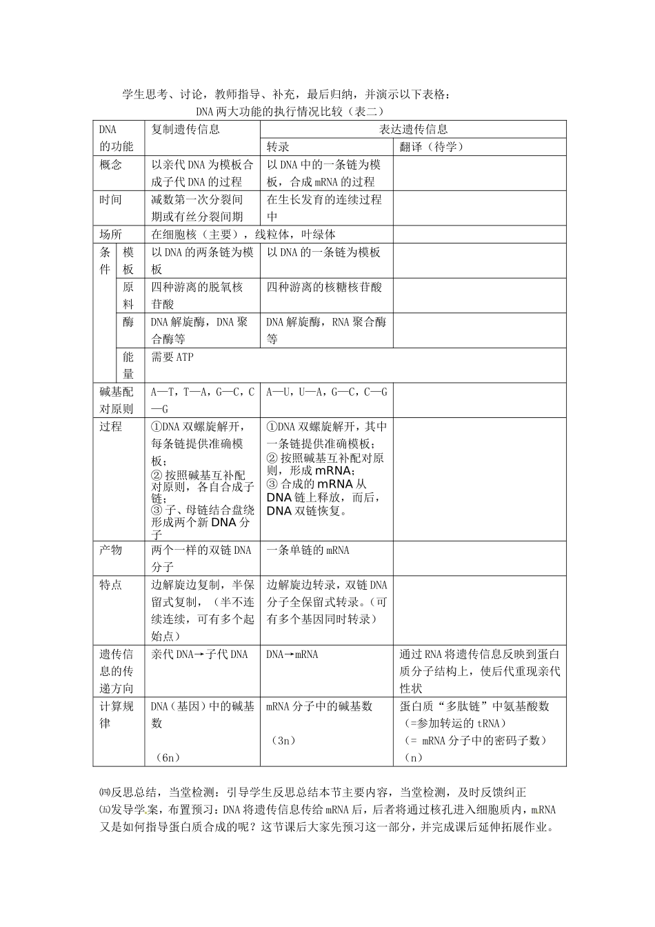 必修二第四章第1节《基因指导蛋白质的合成》教案.doc_第3页