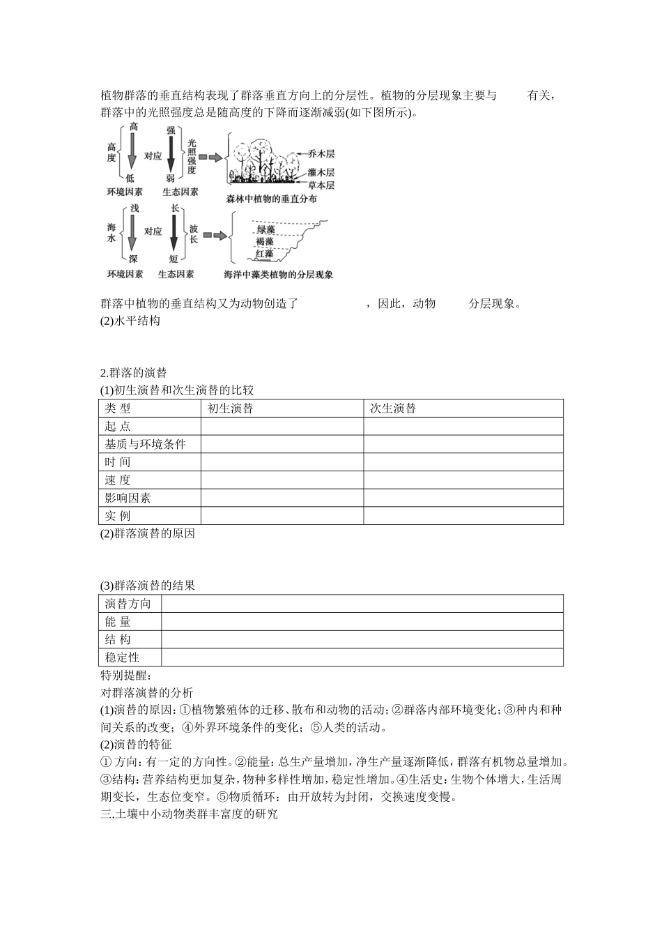 2013届高考生物一轮复习学案：第9单元 群落的结构和演替.doc_第3页