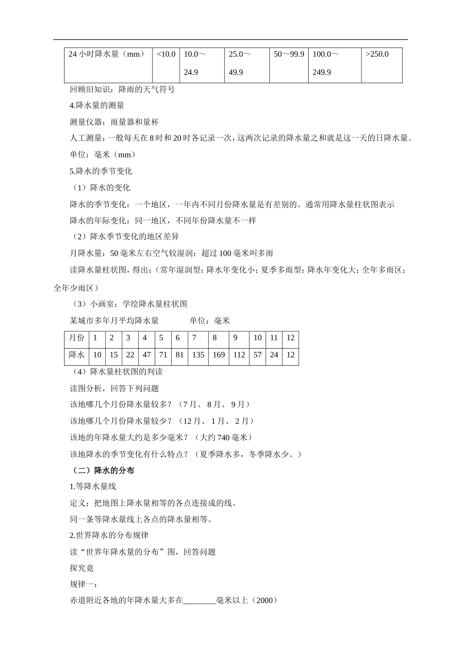 第三章 第三节 降水的变化与分布（教案）.doc_第2页