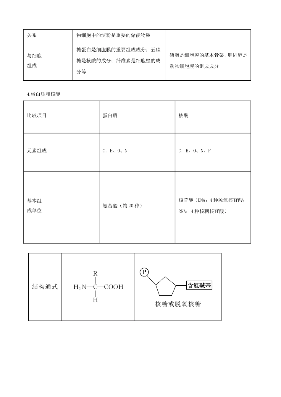 高三生物复习学案：专题1 细胞的分子组成与结构.doc_第2页