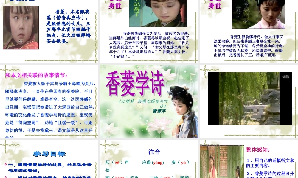 《香菱学诗》教学课件（58张PPT）.ppt