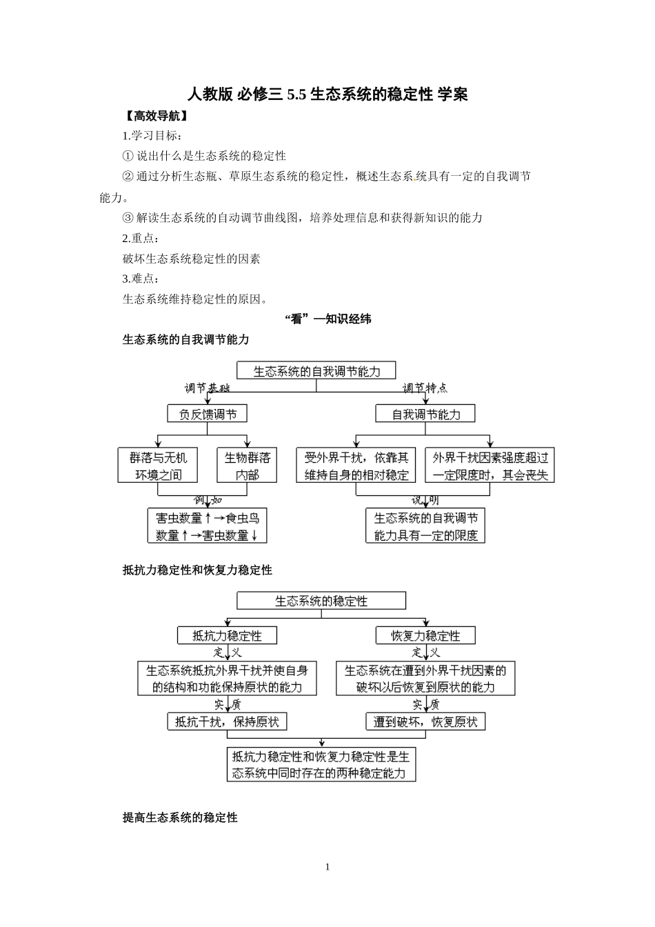 高中生物精品学案：5.5 生态系统的稳定性.doc_第1页