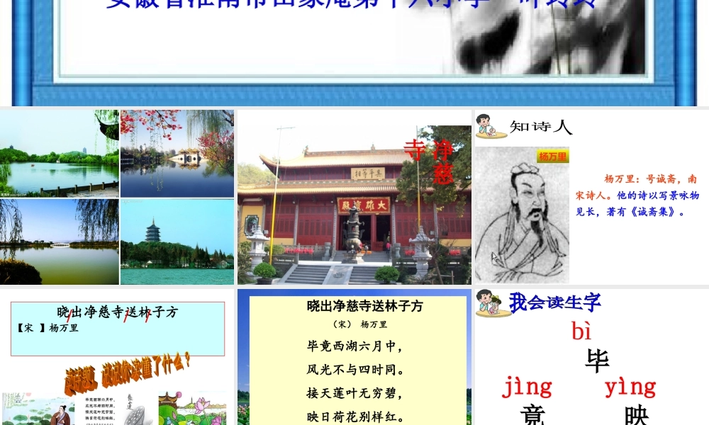 《晓出净慈寺送林子方 》 第3套（省一等奖）优质课.ppt