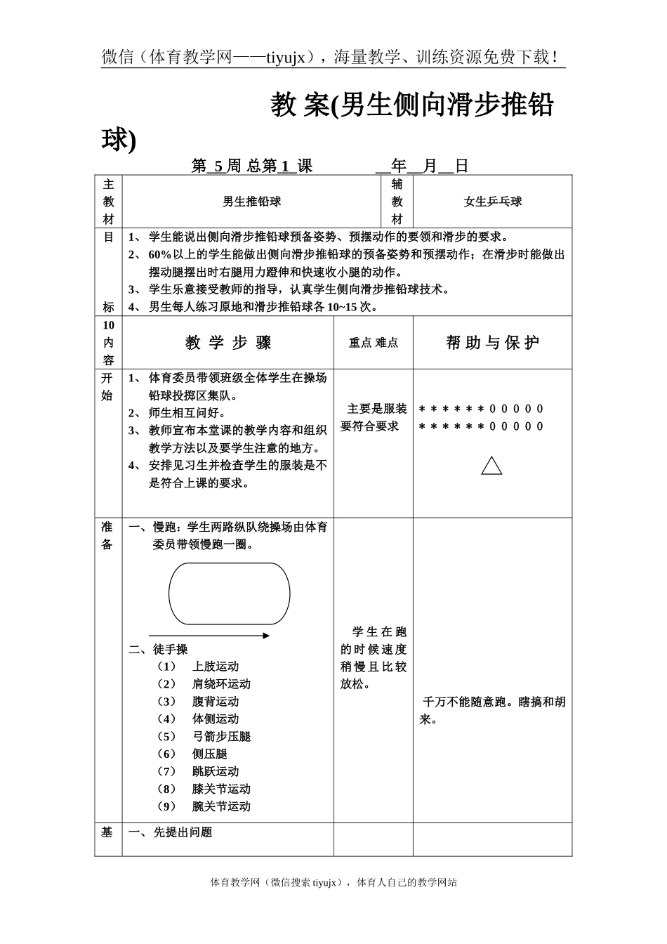 教 案（男生侧向推铅球1）.doc_第1页