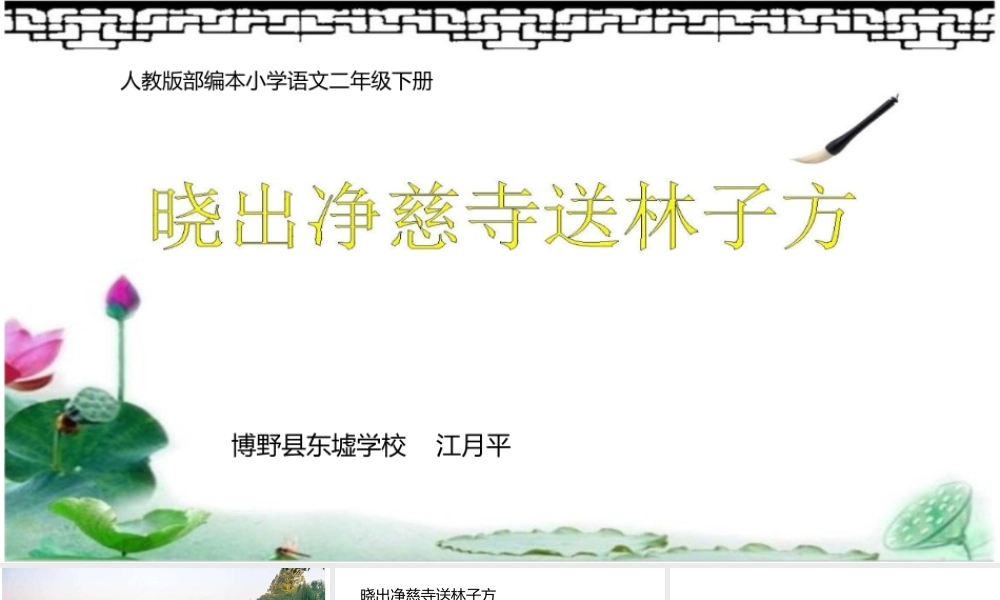 《晓出净慈寺送林子方 》 第8套（省一等奖）优质课.pptx