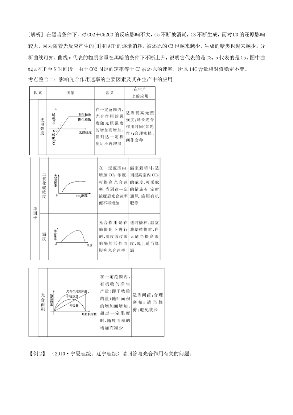 高三生物复习学案：专题2 细胞代谢2 光合作用和细胞呼吸.doc_第3页