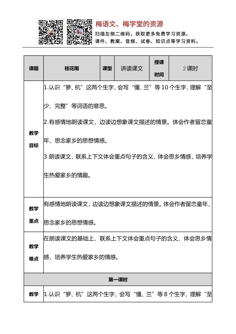 桂花雨 教案_20190724_000111(1).doc_第1页