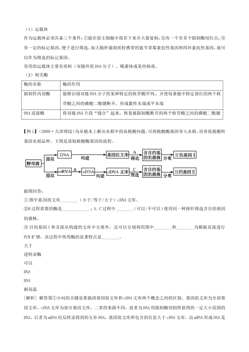 高三生物复习学案：专题9 现代生物科技专题.doc_第2页