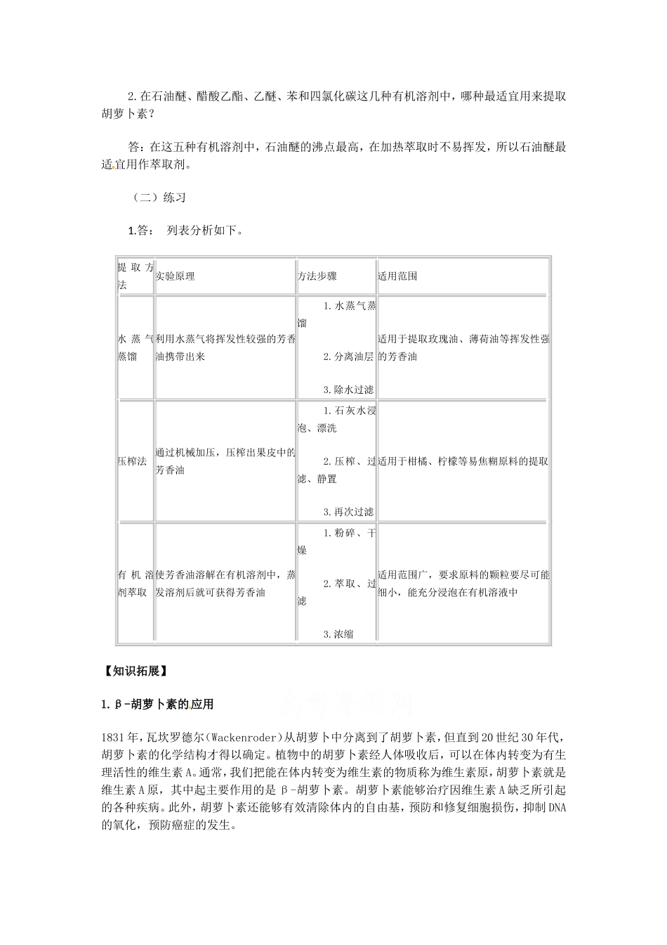 生物：6.2《胡萝卜素的提取》学案（新人教版选修1）.doc_第3页