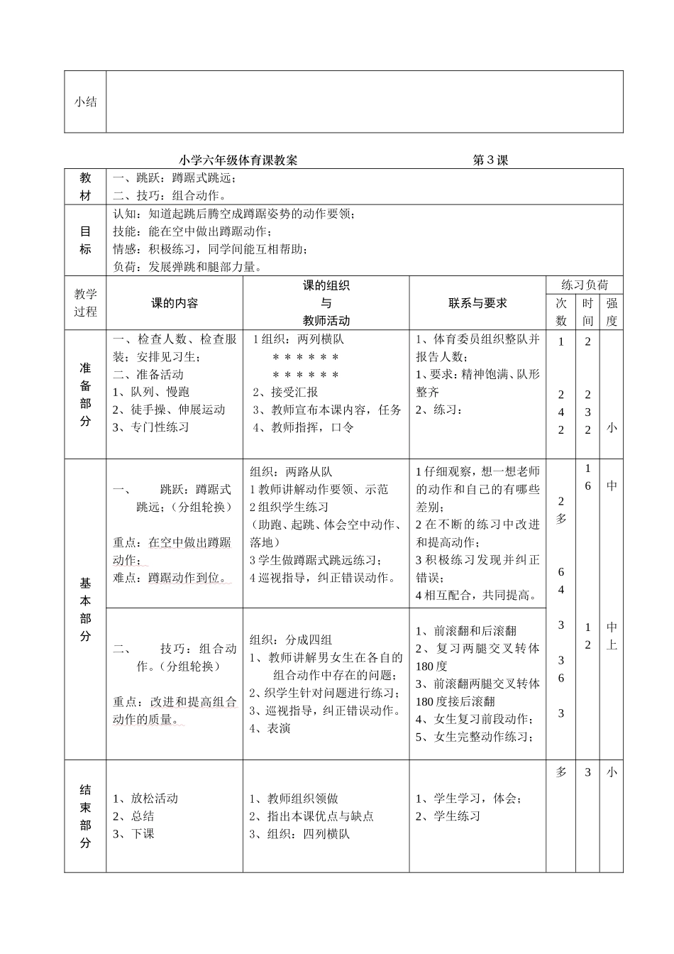 小学六年级体育课教案 (2)(1).doc_第3页