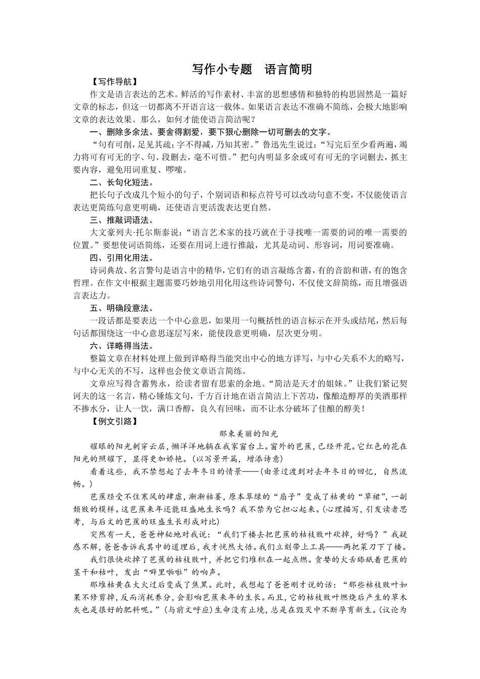 写作小专题 语言简明（2017）.doc_第1页