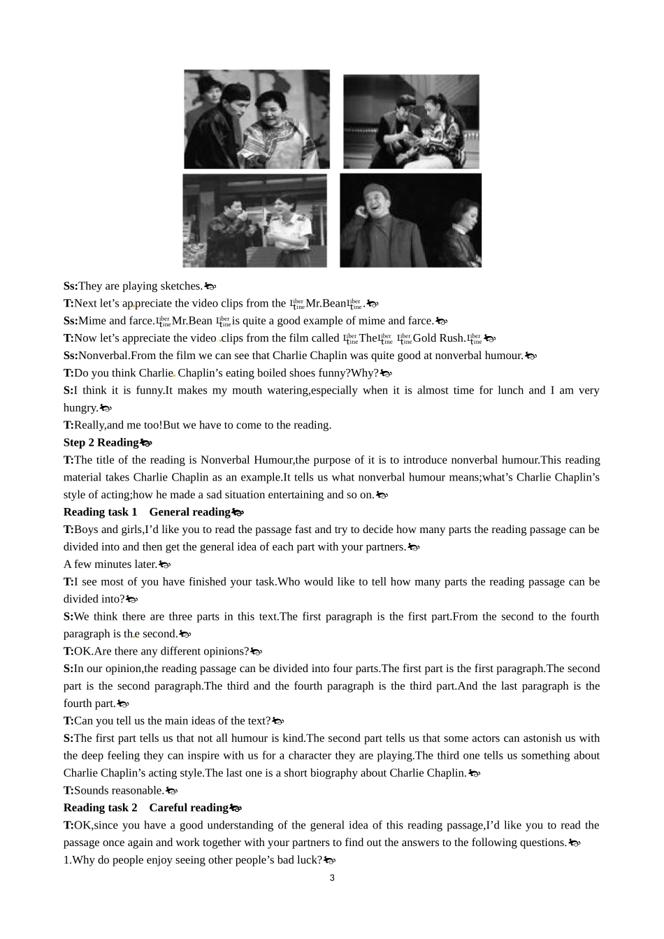 Unit 3 A taste of English humour Period 1 Reading 优秀教案（人教版必修4）.doc_第3页