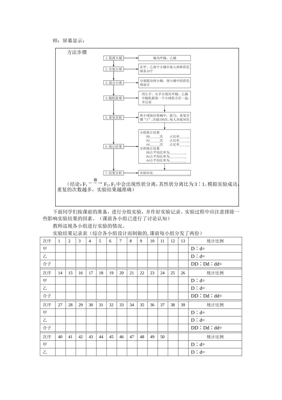 优秀教案（第1节 孟德尔的豌豆杂交实验（一） 第2课时）.doc_第2页