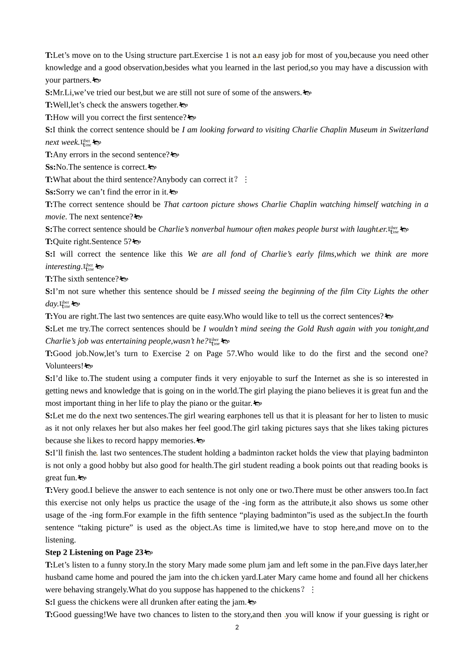 Unit 3 A taste of English humour Period 4 Listening 优秀教案（人教版必修4）.doc_第2页