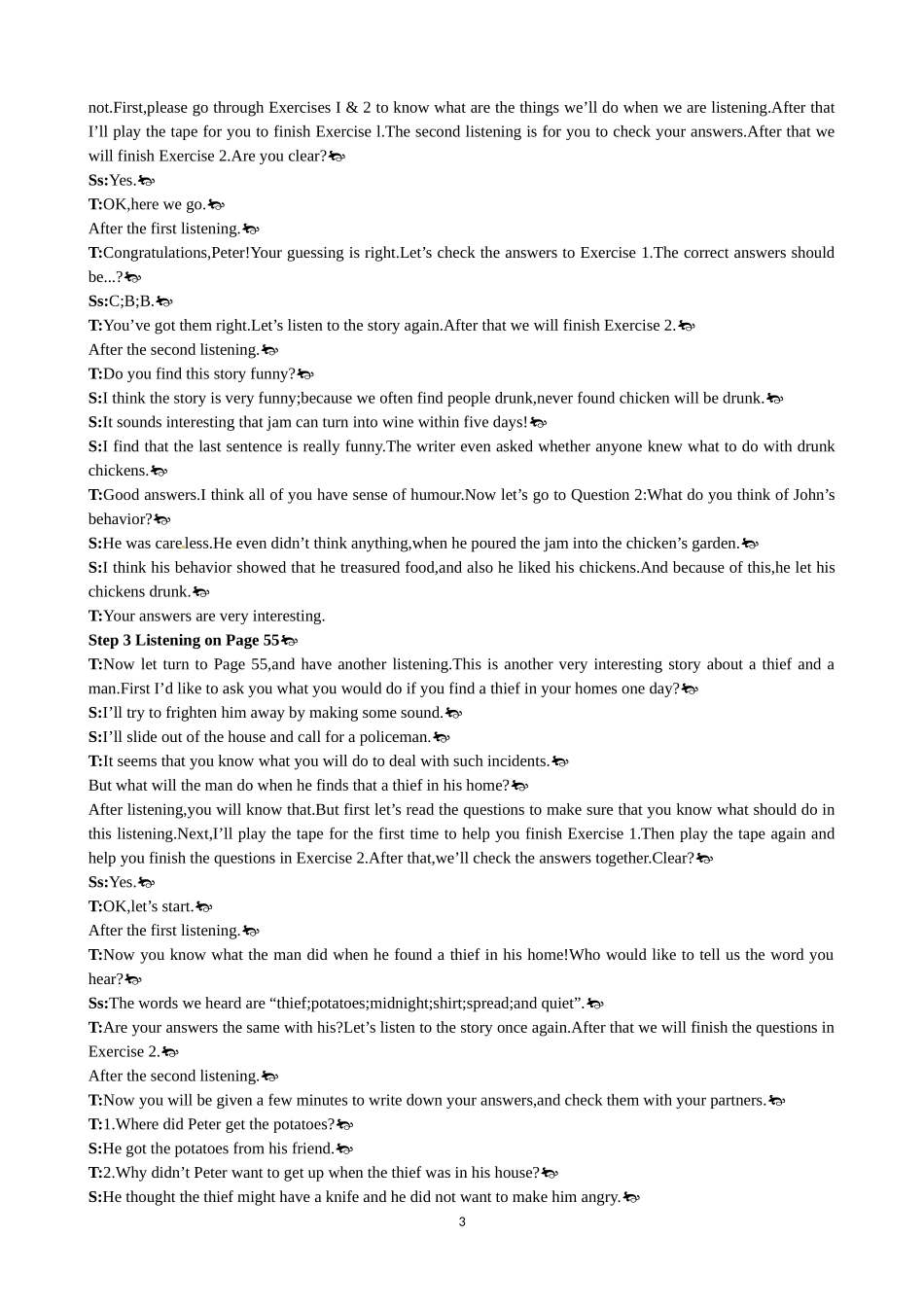 Unit 3 A taste of English humour Period 4 Listening 优秀教案（人教版必修4）.doc_第3页