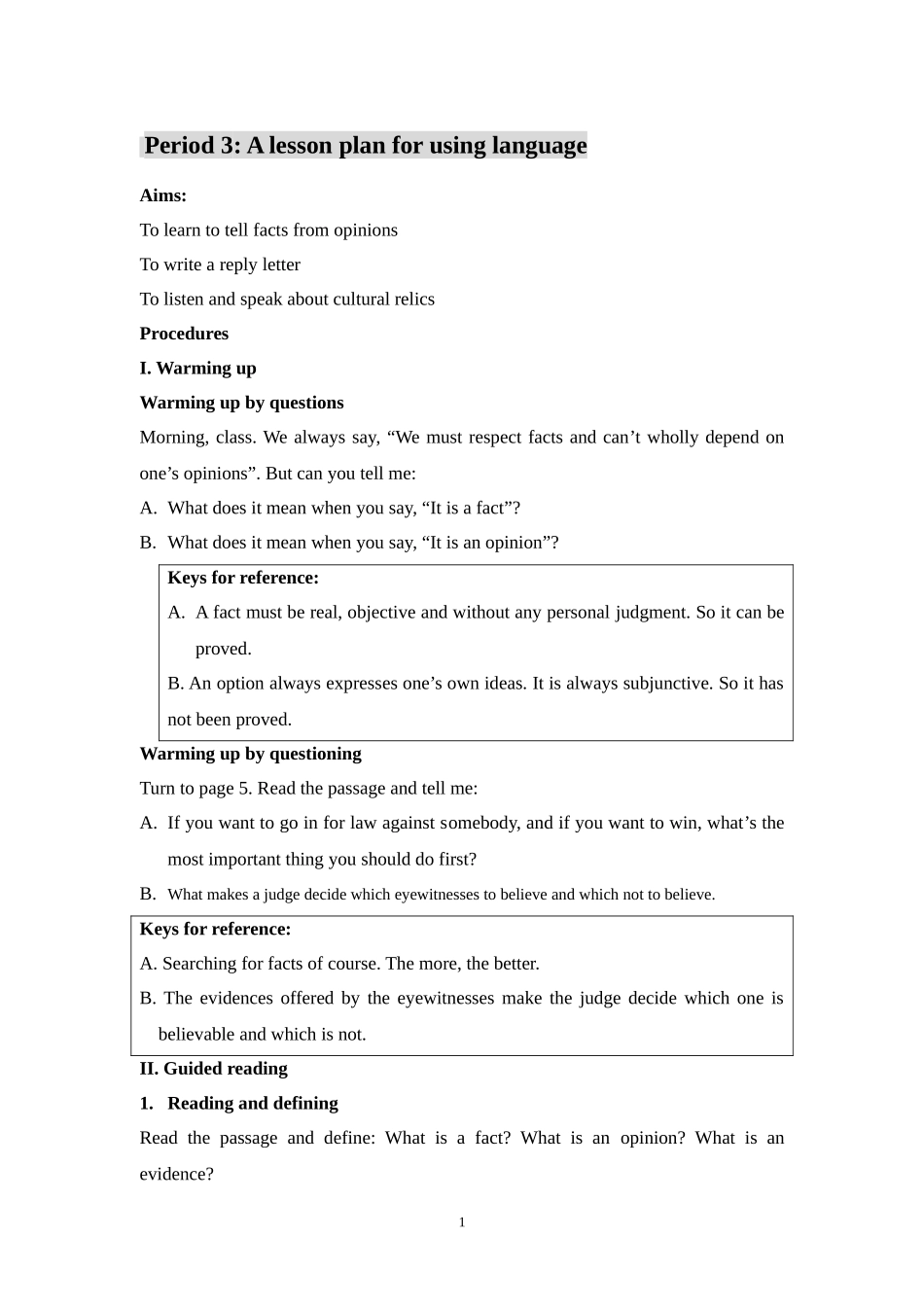 Cultural relics-period3学案.doc_第1页