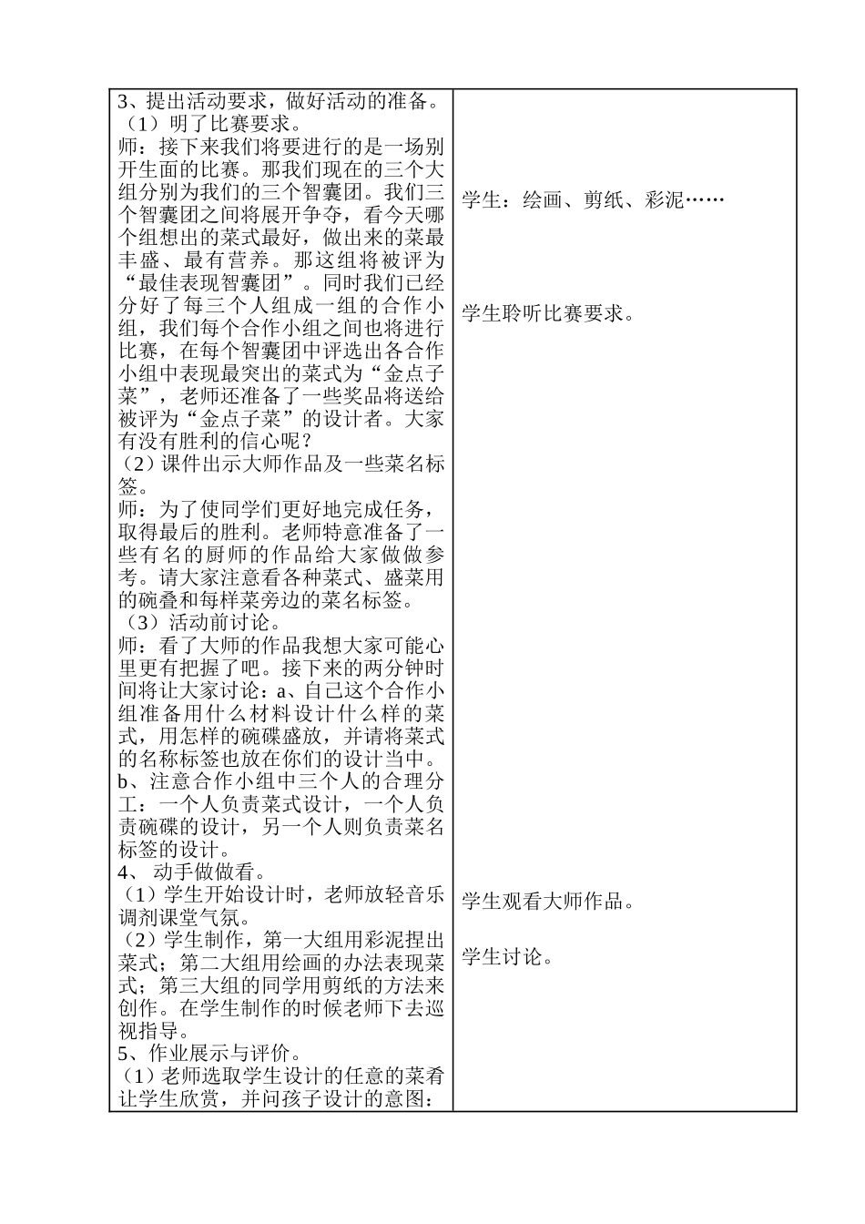 人教小学美术二上《第14课做一道拿手菜》word教案 (1).doc_第2页