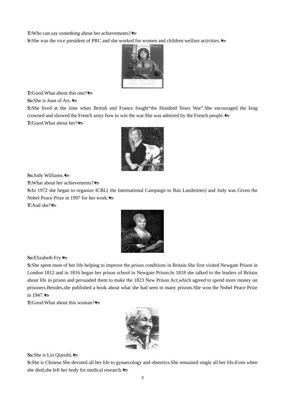 Unit 1 Women of achievement Period 1 Reading 优秀教案（人教版必修4）.doc_第3页