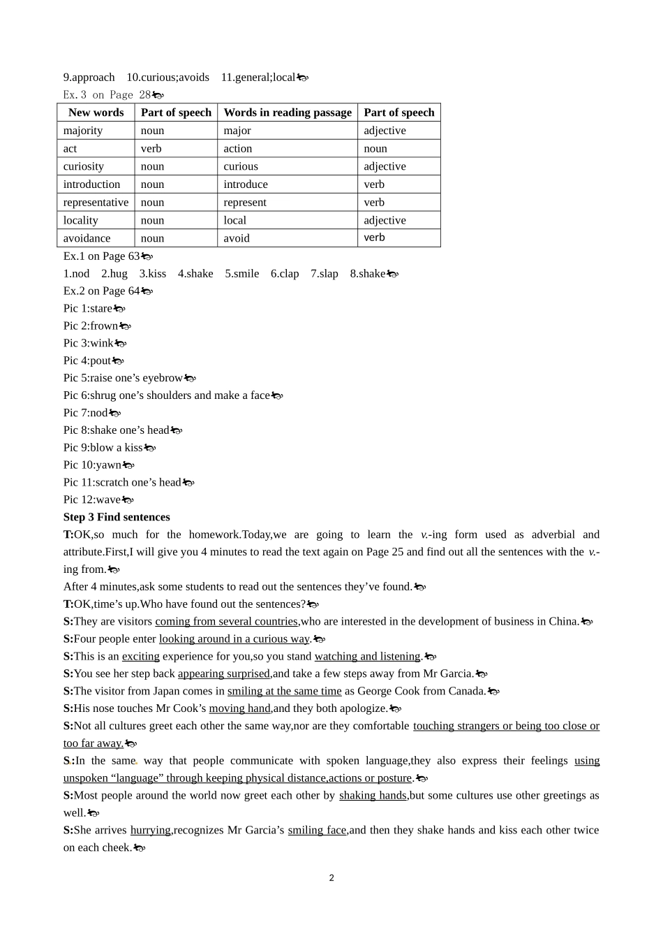 Unit 4 Body languange Period 2 Learning about Language 优秀教案（人教版必修4）.doc_第2页