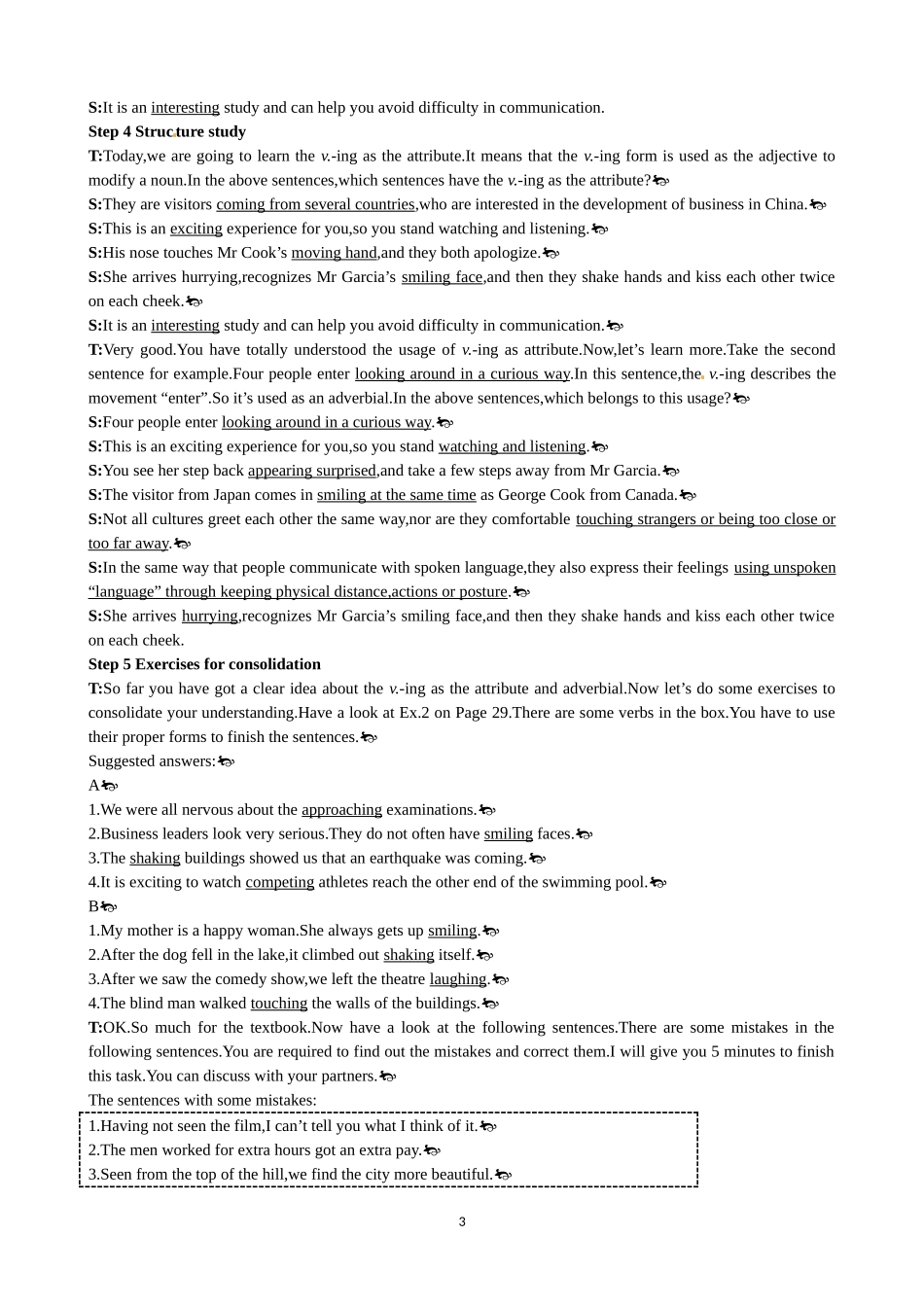 Unit 4 Body languange Period 2 Learning about Language 优秀教案（人教版必修4）.doc_第3页