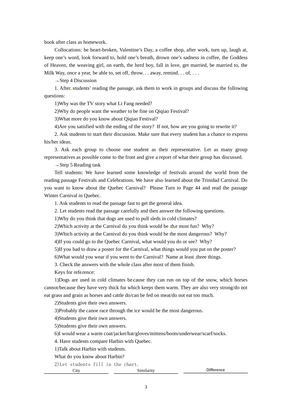 必修三Unit 1　Festivals around the world Period 5　Using language Extensive reading.doc_第3页