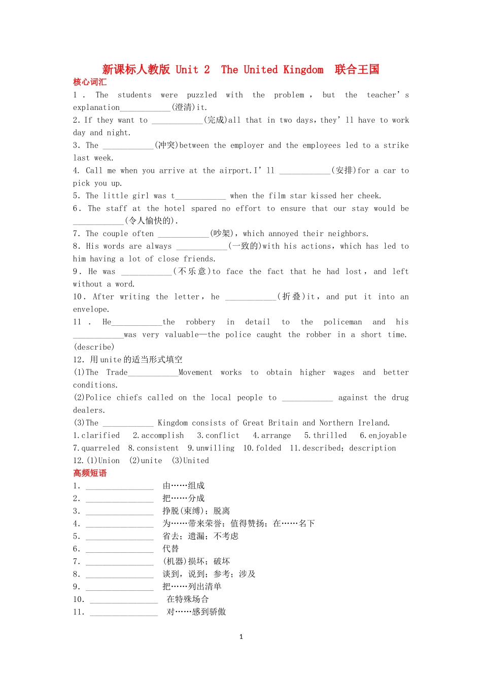 Unit 2 The United Kingdom 新人教版必修5.doc_第1页