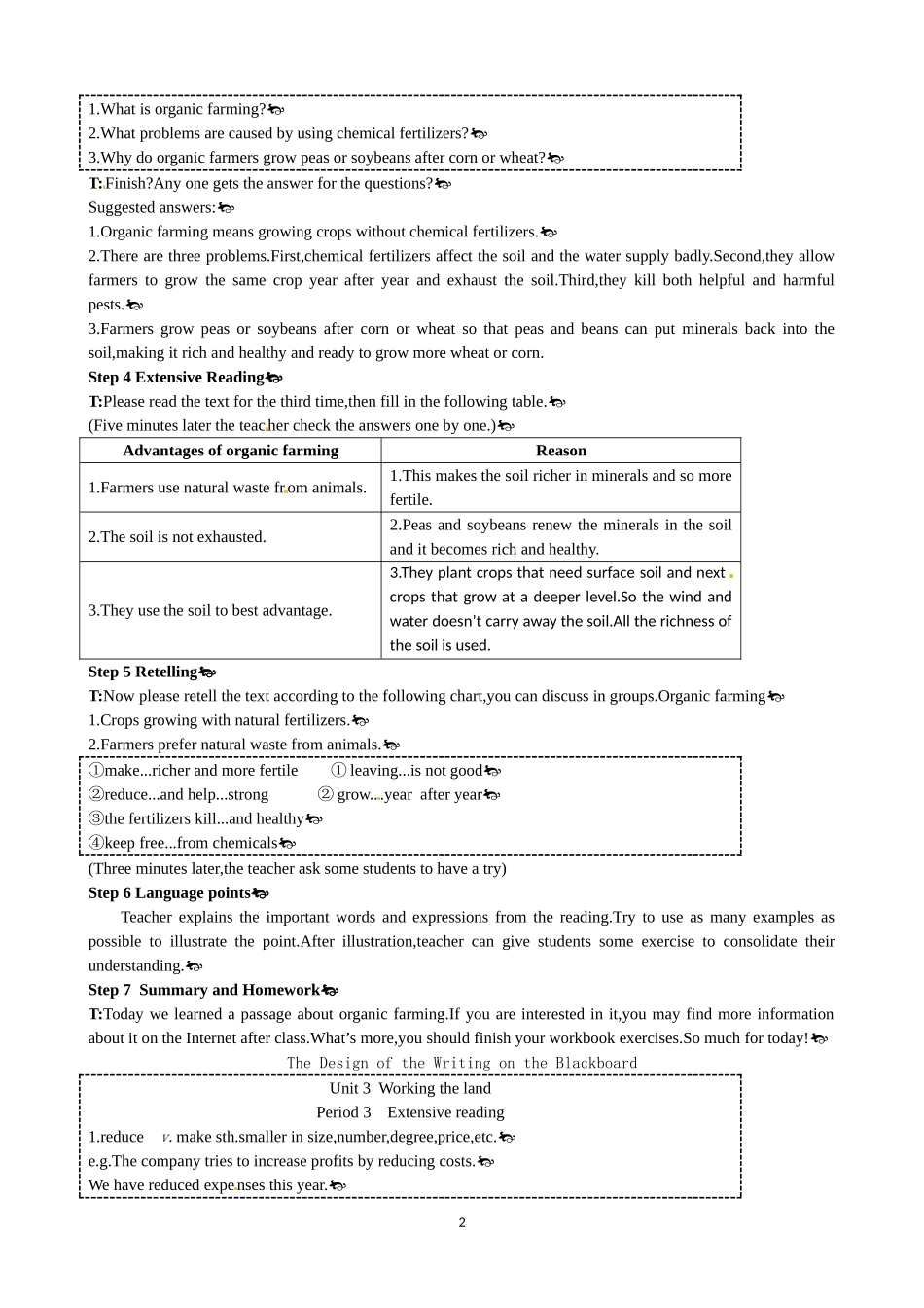 Unit 2 Working the land Period 3 Extensive Reading 优秀教案（人教版必修4）.doc_第2页