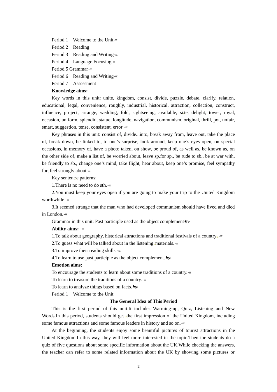 必修五（Unit 2　The United Kingdom Period 1） .doc_第2页