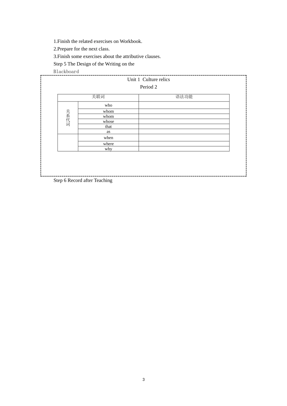 必修二（Unit1 Cultural relics--Period2 Learning about Language）.doc_第3页
