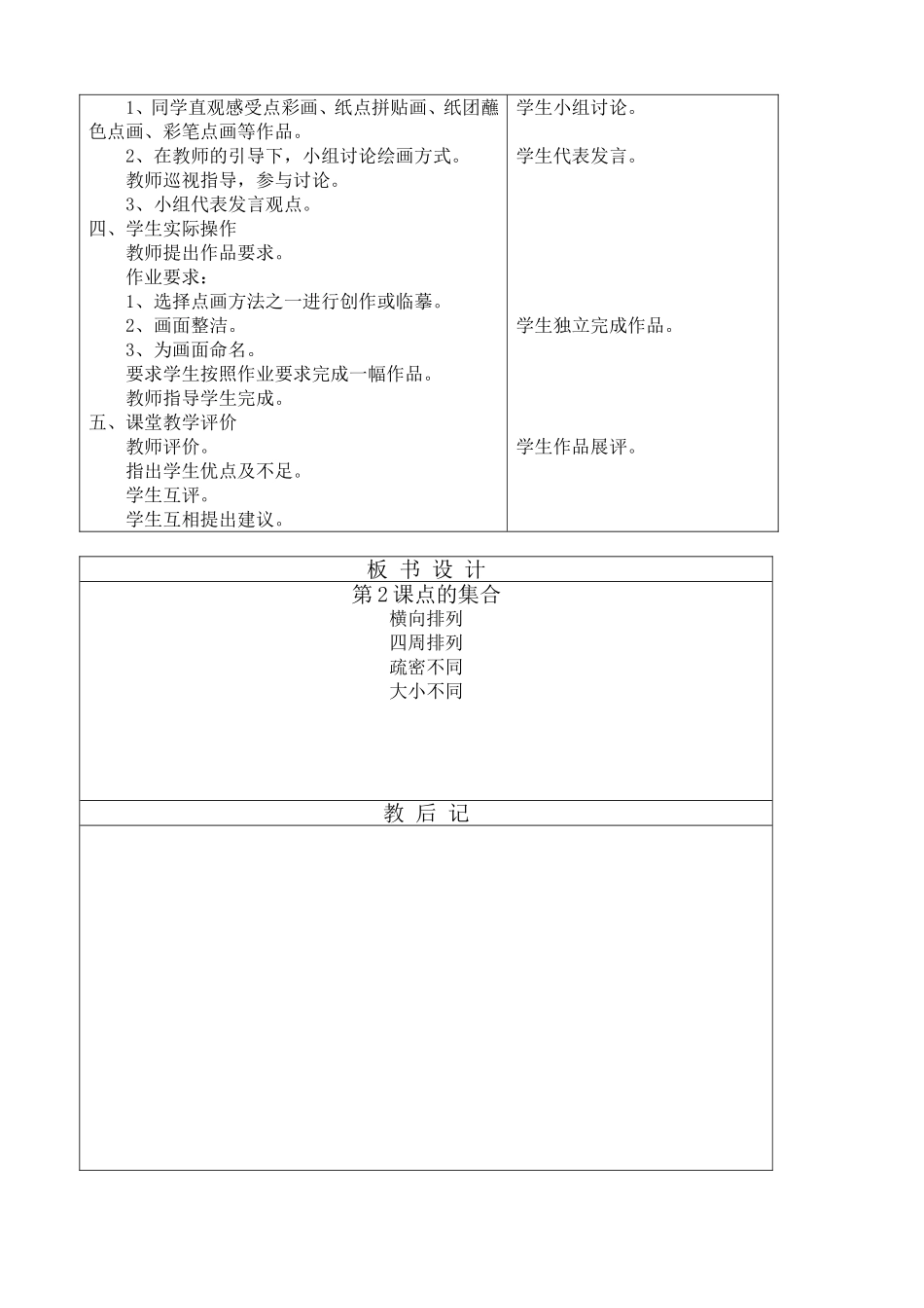 人教小学美术六上《第2课点的集合》wrod教案.doc_第2页